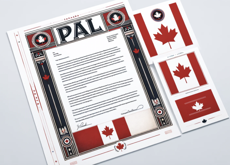 A letter with the heading Provincial Attestation Letter (PAL), with a flag of canada.
